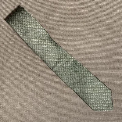 Bar III Men's Slim Skinny Neck Tie Solid Grid Green 2.5" Blade NWD - Image 1 of 4
