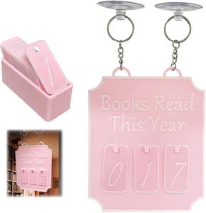 Handmade Rustic Hanging Bookshelf Sign - Yearly Book Tracker for Readers - Picture 1 of 12