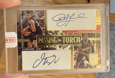 2022-23 Donruss Elite Chris Paul Jason Kidd Passing the Torch Dual Gold Auto /10 - Image 1 of 4
