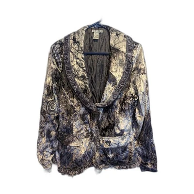 Alberto Makali Velvet Cardigan Jacket Sz L Womens Victorian Goth Bridgerton Fall - Image 1 of 4