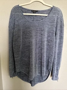 A/X ARMANI EXCHANGE SIZE M, Blue Marled Knit Sweater Zip Cuff - Picture 1 of 11