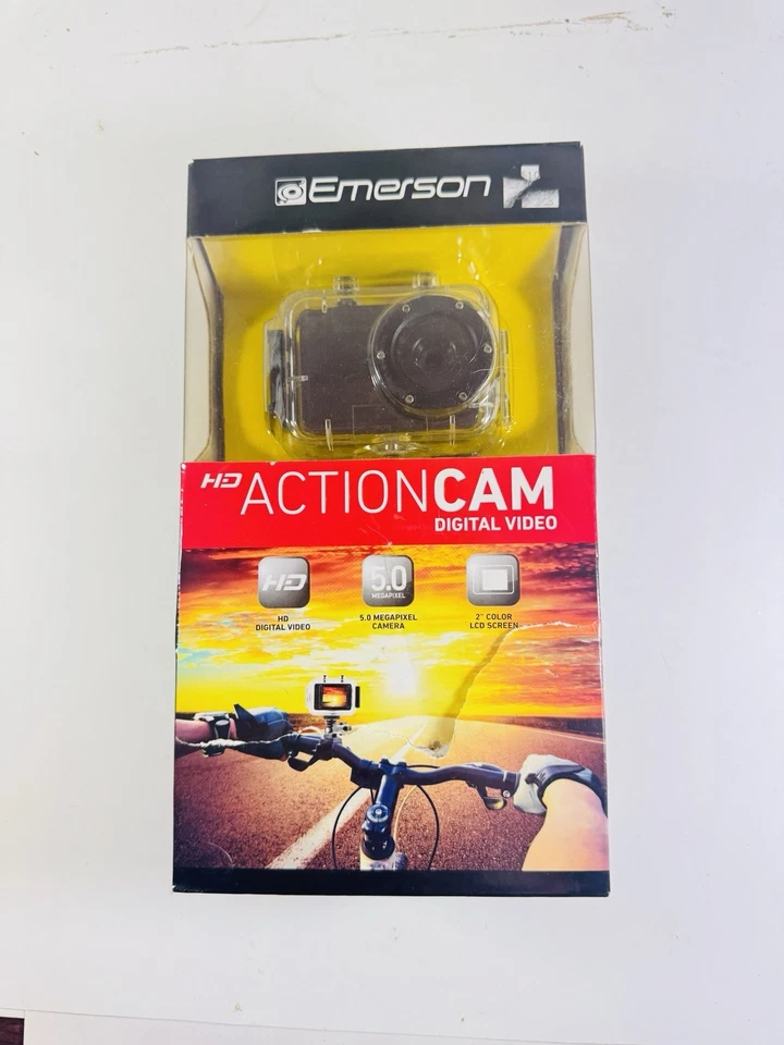 Emerson EVC355WG Action Cam Digital Camera 720p HD Video Waterproof Open  Box - Image 1 of 3