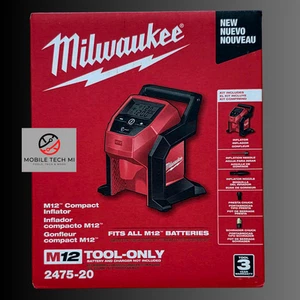 Milwaukee 2475-20 M12 Cordless Compact Car Tire Inflator Portable 12V New In Box - Picture 1 of 3