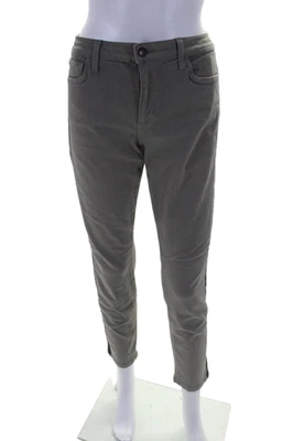 Pantalones de mezclilla ajustados grises con ribete en contraste de cintura alta de algodón para mujer Joes talla 30 Foto 1 de 4