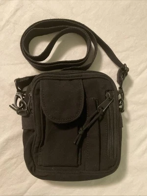 Rothco Small Black Canvas Utility Bag Crossbody Belt Bag Purse Grunge Travel - Image 1 of 4