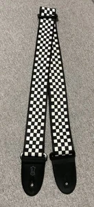 Levy's MP-28 Printed Polyester Guitar Strap - Black and White Checkers - Picture 1 of 7