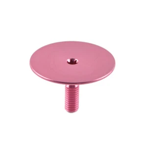 OMNI Racer WORLDS LIGHTEST Alloy Headset Top Cap & Bolt: JUST 3.4 grams!! PINK - Picture 1 of 8