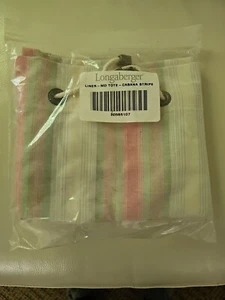 Longaberger Cabana Stripe MEDIUM Basket Liner Drawstring Stripe, New In Pkg - Picture 1 of 2