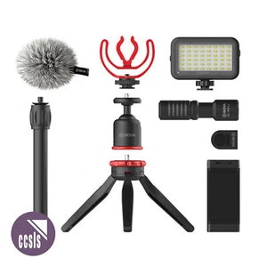 Boya BY-VG350 Smartphone Kit with Microphone, LED Light, Tripod and Phone Clamp - Bild 1 von 2