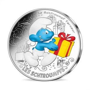 France 10 Euro Silver 2020 Jokey Smurf The Smurfs Colored Coin Cartoon 01845 - Picture 1 of 3