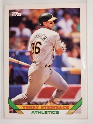 1993 Topps Baseball Terry Steinbach #18 Oakland Athletics - Image 1 of 2