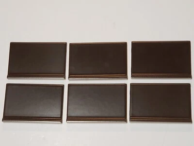 复古 6 AO 陶瓷瓷砖 - 深棕色哑光海湾边缘 6 英寸 x 4 1/8 英寸宽矩形 — 第 1/4 张图片