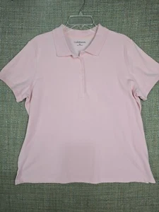 Croft & Barrow camicia donna rosa manica corta polo XL - Foto 1 di 10