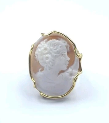 ANELLO IN ARGENTO 925% CON CAMMEO SARDONICO , ANELLO DONNA , ANELLO CON CAMEO   - Immagine 1 di 4