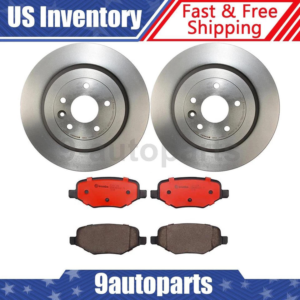 Pastilhas de freio de cerâmica rotores de freio traseiros Brembo OE para 2011 2012 2013 2014 Ford Edge - Imagem 1 de 4