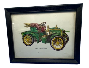 Vintag1903 PANHARD-LEVASSOR Framed Print 6 1/2" x 8 1/2" Green with red interior - Picture 1 of 3