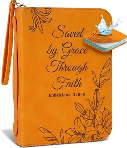 Large Bible Cover Case for Women (11"x8"x2.5") PU Leather Bible Cover for Girl - Picture 1 of 3