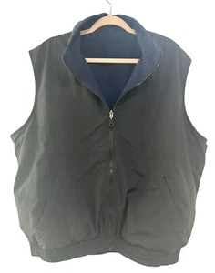 Pebble Men's XL Black Navy Fleece Golf Vest Reversible Wind Water Resistant - Picture 1 of 8