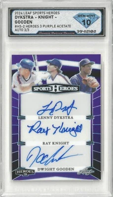 Hoja Sports Heroes 2024 DYKSTRA KNIGHT GOODEN automático púrpura/3 💎 DSG 10 gemas como nuevo Foto 1 de 2