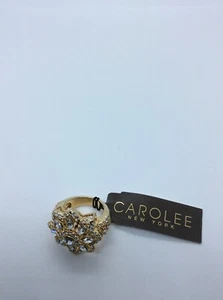 NWT  Carolee gold  tone  crystal flower ring  size 8  P78 - Picture 1 of 6