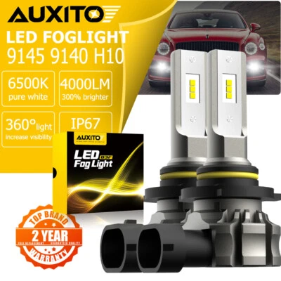 AUXITO H10 Led Fog Light Bulb,9145 9140 CSP Chips 6500K 4000 Lumens Xenon White - Image 1 of 4