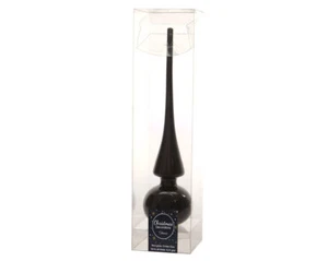 Christbaumspitze Glas 26cm Tannenbaumspitze Weihnachtsbaumspitze uni schwarz - Bild 1 von 1