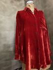 Ralph LAUREN Rayon Silk Velvet SHIMMER Czerwona SLINKY Bluzka Koszula Długi rękaw Top M