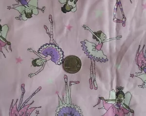 Patty Reed Cotton Glitter Fabric YOU'RE A STAR Ballerina Laurie Campbell 44"x33" - Picture 1 of 8