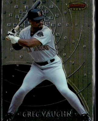 1997 Bowman's Best #53 Greg Vaughn Padres  - Image 1 of 2