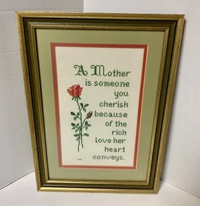 Counted Cross Stitch Finished Completed And Framed. Mother, Mother’s Day - Picture 1 of 3