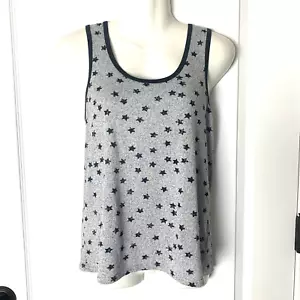 Lucky Brand Tank Top Women’s M Blue Gray Stars Sleeveless Scoopneck Stretch Soft - Picture 1 of 5