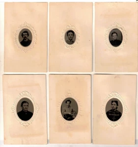 c1880 - Seis fotografías diferentes de hombres y mujeres tipo hojalata enmarcadas de 3,9” x 2,4” - Imagen 1 de 1
