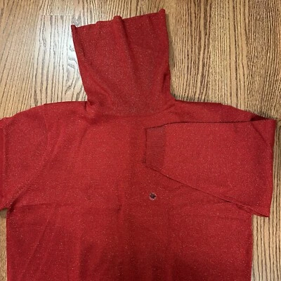 Dressbarn Women’s Turtleneck Sweater Size 22/24 Or 3X Red Shine Holiday Christma - Image 1 of 4