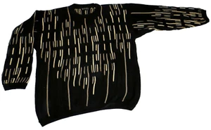 Patrick James Signature Gr. M/M 100% Baumwolle Schwarz Streifen Herren Pullover - Bild 1 von 7