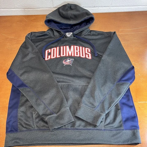 Columbus Blue Jackets Sweatshirt Men Extra Large Gray Pullover Hoodie NHL Hockey Cover
