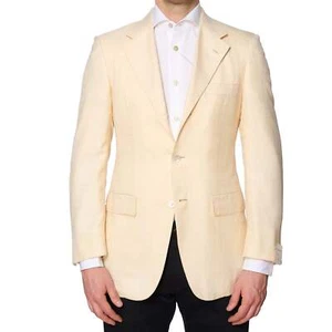 D'AVENZA for VANNUCCI hellbeige Fensterscheibe Kaschmir-Seide Jacke NEU - Bild 1 von 7