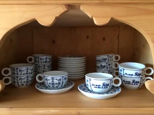 Tasse & Untertasse De geele Köm Indisch Blau Schönwald Porzellan Teepunsch - Bild 1 von 5