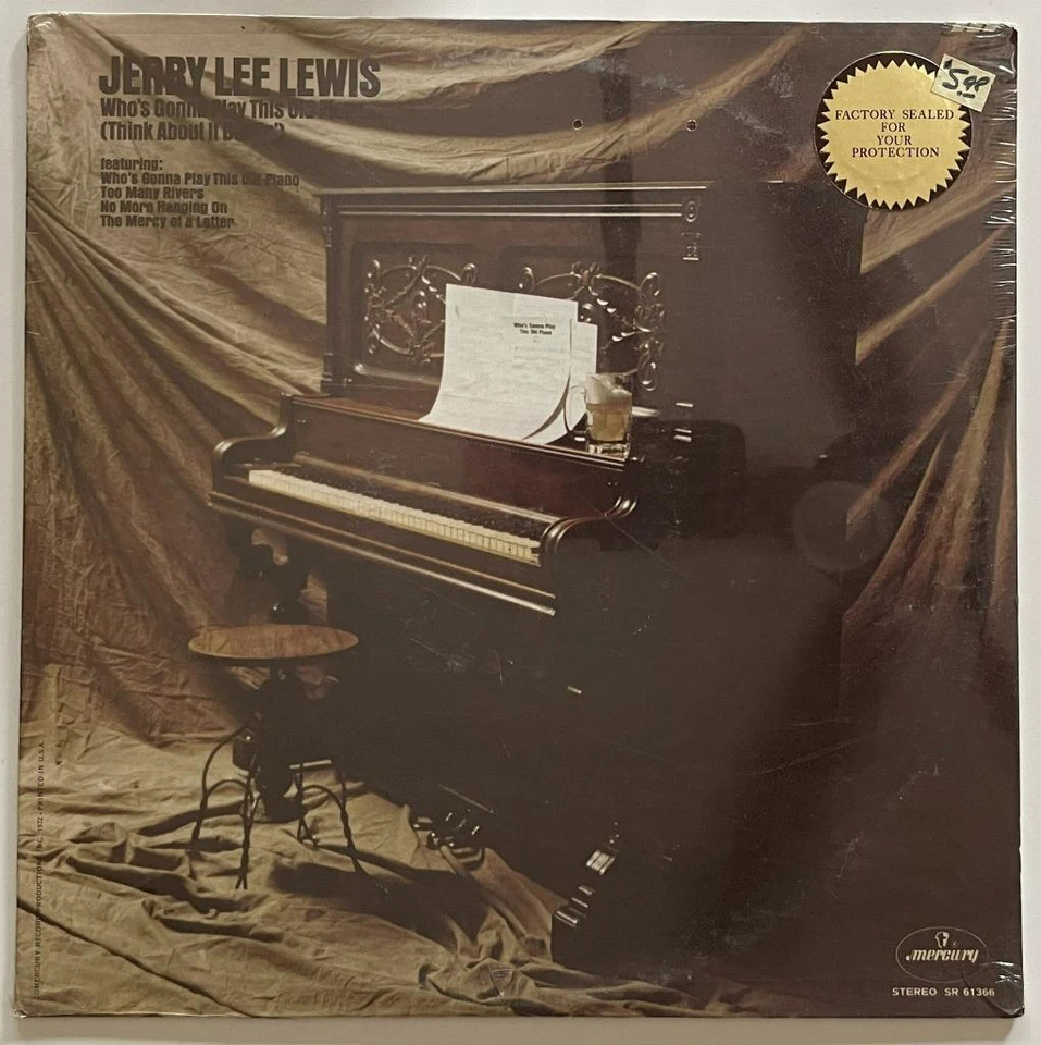 Jerry Lee Lewis Who's Gonna Play This Old Piano LP SEALED NOS Mercury (1972) - Image 1 of 3