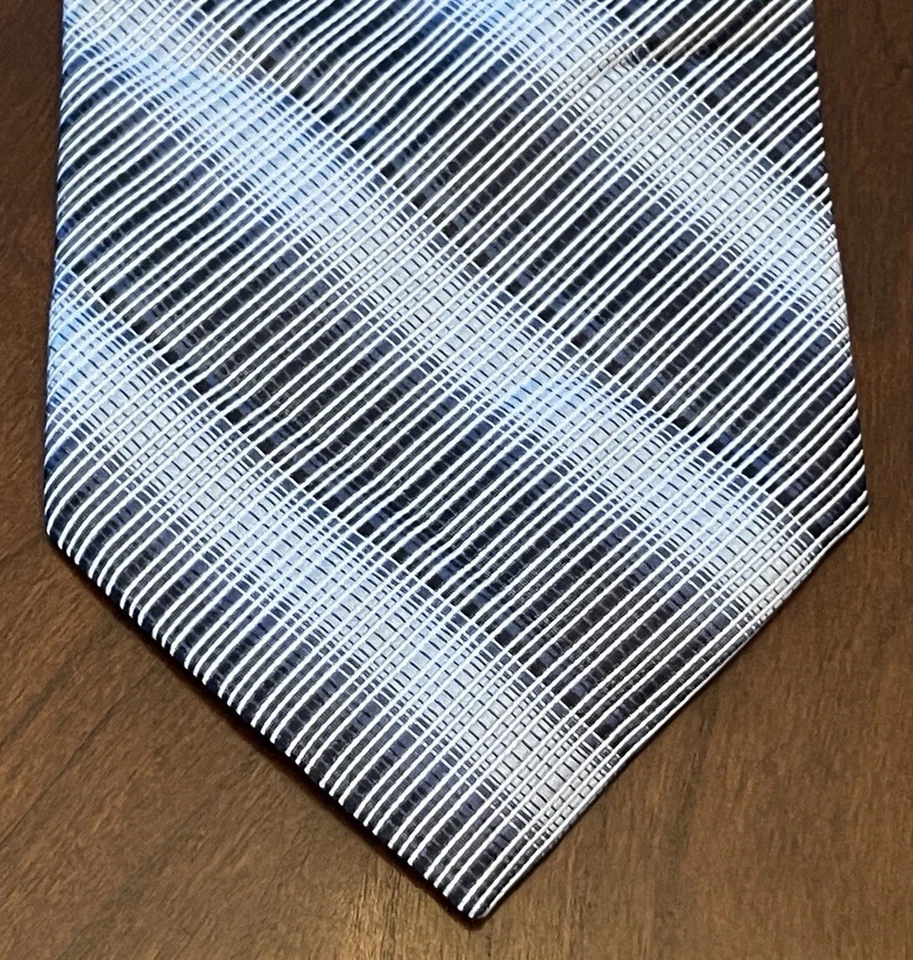 Corbata de cuello Bruno Piattelli azul hecha a mano 100 % seda para hombre Foto 1 de 4