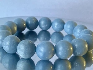 7,5" "Friedliche Energie/AAA" ~ Peruanischer Flieder Blau Angelit Anhydrit Armband E1395 - Bild 1 von 6