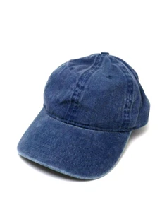Blank Hat Cap Strap Back Unisex Solid Washed Blue Plain Adjustable Logo Time Tru - Picture 1 of 7