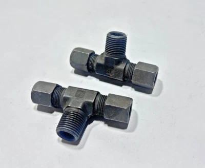 (2) 8-8-8 SBU-S PARKER Steel Ferulok 24° Flareless 1/2" Male Branch Tee - Image 1 of 4