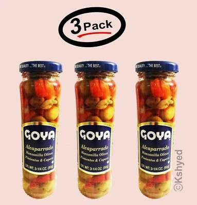 Pack de 3 aceitunas de manzanilla Goya alcaparrado pmientos y alcaparras 3,25 OZ ENVÍO GRATUITO Foto 1 de 4