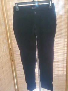 Seven7 Pants Womens Size 8 X 28 Stretch Skinny Leg Black Velour Back Pocket - Picture 1 of 11