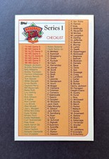 1989 Topps Baseball Talk SERIES 1 CHECKLIST