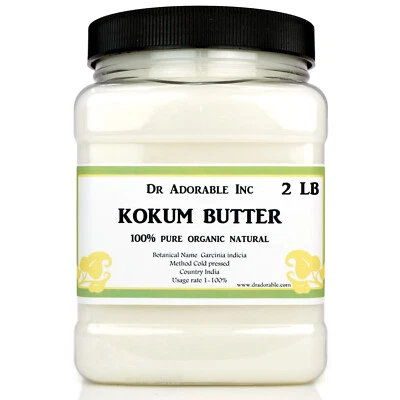 DR. ADORABLE KOKUM BUTTER PREMIUM ORGANIC COLD PRESSED for SKIN BODY HAIR PURE MULTY SIZE