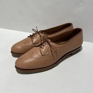 Womens Allen Edmonds Nude Leather Oxfords Size 7 AA Narrow - Picture 1 of 9