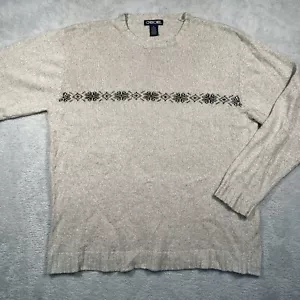 Suéter de Colección Y2K Cherokee Para Hombres Mezcla de Lana Ramie Cuello Redondo Beige Verde XL - Imagen 1 de 4