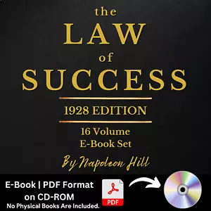 The Law of Success By Napoleon Hill (1928, All 16 Volumes) E-Book Set on CD-ROM - Picture 1 of 23