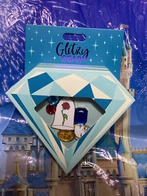 Disney La Bella y la Bestia Glitzy Gear Pin LE 1500 NUEVO Foto 1 de 4